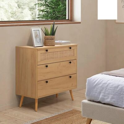 Vs Venta-stock - Cómoda Bella 3 Cajones Rattán Natural - Dormitorio Vs Venta-stock - Cómoda Bella 3 Cajones Rattán Natural - Dormitorio