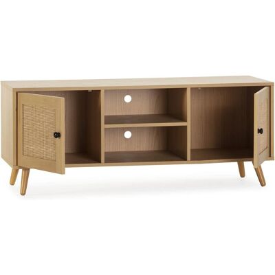 Mueble TV Bella 2 Puertas Ratán Natural - Estilo Rústico Modern Mueble TV Bella 2 Puertas Ratán Natural - Estilo Rústico Modern