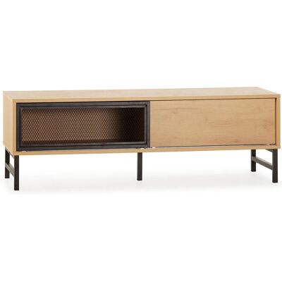 VS VENTA-STOCK Support TV Chêne et Métal Noir - 120cm - Publicité VS VENTA-STOCK Support TV Chêne et Métal Noir - 120cm - Publicité