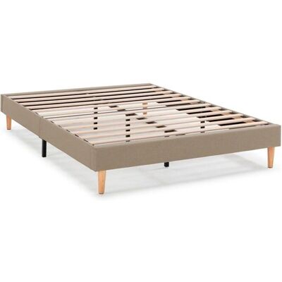 Base de lit rembourrée Aura - 140x190 cm, Beige, 30cm Hauteur - Publicité Base de lit rembourrée Aura - 140x190 cm, Beige, 30cm Hauteur - Publicité