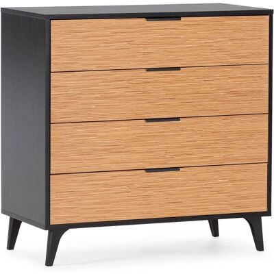 Vs Venta-stock Denis Cómoda de noche - Negro/Madera - Muebles de dormitorio Vs Venta-stock Denis Cómoda de noche - Negro/Madera - Muebles de dormitorio