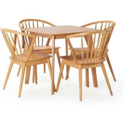 VS VENTA-STOCK Juego de Mesa de Madera - 80x80 cm y 4 Sillas VS VENTA-STOCK Juego de Mesa de Madera - 80x80 cm y 4 Sillas