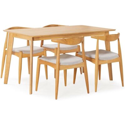 VS VENTA-STOCK Conjunto de Comedor Corzo - Mesa 140x80cm y 4 Sillas VS VENTA-STOCK Conjunto de Comedor Corzo - Mesa 140x80cm y 4 Sillas