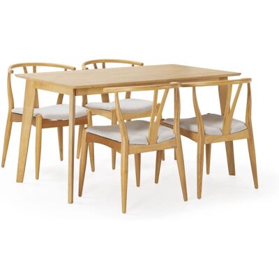 Conjunto de Mesa de Comedor Rústica VS Venta-stock - 140x80cm y 4 Sillas Conjunto de Mesa de Comedor Rústica VS Venta-stock - 140x80cm y 4 Sillas