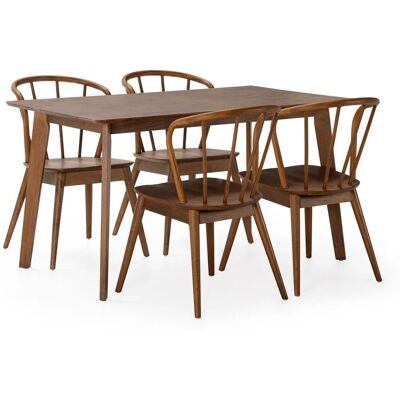 Vs Venta-stock - Juego de Mesa 140x80cm y 4 Sillas - Estilo Rústico Vs Venta-stock - Juego de Mesa 140x80cm y 4 Sillas - Estilo Rústico