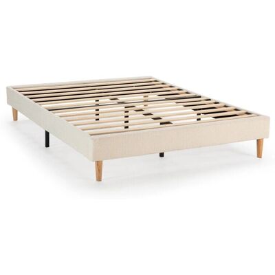 VS Venta-stock Base de lit en bois avec lattes - Beige - Support de lit - Publicité VS Venta-stock Base de lit en bois avec lattes - Beige - Support de lit - Publicité
