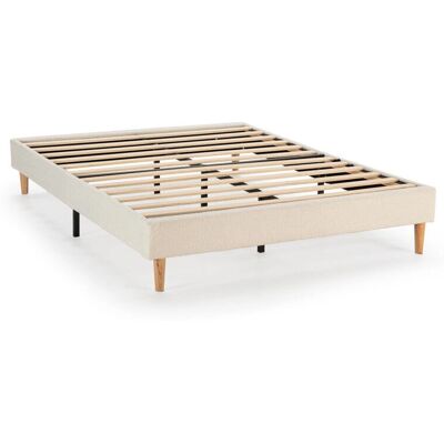 Vs Venta-stock - Base de cama Niebla 160x200 cm Tela Beige Acogedora Vs Venta-stock - Base de cama Niebla 160x200 cm Tela Beige Acogedora