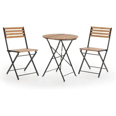 VS VENTA-STOCK Conjunto de Muebles de Jardín Ambar - 3 Piezas, Negro VS VENTA-STOCK Conjunto de Muebles de Jardín Ambar - 3 Piezas, Negro