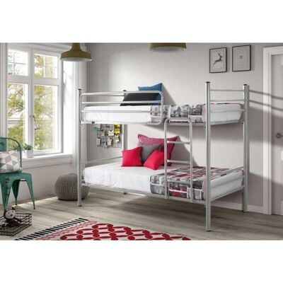 Letto a castello Befara Polar - Argento - 80x180 - Nessun letto aggiuntivo Letto a castello Befara Polar - Argento - 80x180 - Nessun letto aggiuntivo