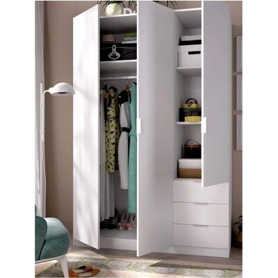 Armario BEFARA-DK - 3 Puertas y 3 Cajones - Melamina Armario BEFARA-DK - 3 Puertas y 3 Cajones - Melamina