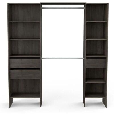 Vestidor Abierto Roble Oscuro con 3 Cajones de Befara Vestidor Abierto Roble Oscuro con 3 Cajones de Befara