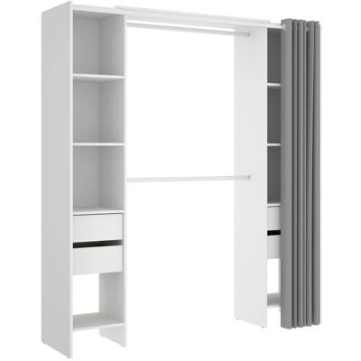 Vestidor Befara - Gran capacidad, Barras ajustables, Cortina antipolvo Vestidor Befara - Gran capacidad, Barras ajustables, Cortina antipolvo