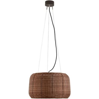 Bover - Fora - Aluminium graphite - Rotin brun - Suspension - Publicité Bover - Fora - Aluminium graphite - Rotin brun - Suspension - Publicité