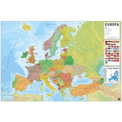 Europa Kaart Poster Vlaggen - 61x91,5 cm Europa Kaart Poster Vlaggen - 61x91,5 cm