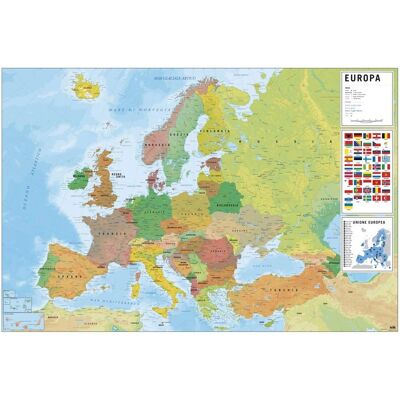 Erik Europa-Karte Poster Flaggen - 61 x 91,5 cm Erik Europa-Karte Poster Flaggen - 61 x 91,5 cm