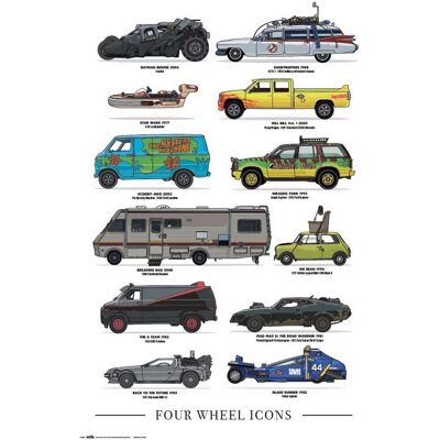 Erik Vier Wielen Iconen Poster - 61x91,5cm - Poster Erik Vier Wielen Iconen Poster - 61x91,5cm - Poster
