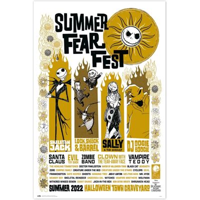 Póster Disney Pesadilla Antes De Navidad Summer Fear Fest - Póster Póster Disney Pesadilla Antes De Navidad Summer Fear Fest - Póster