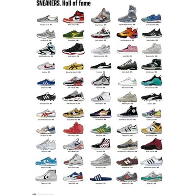 Nike Modèle Sneakers Hall of Fame - Affiche 91,5x61 cm Nike Modèle Sneakers Hall of Fame - Affiche 91,5x61 cm