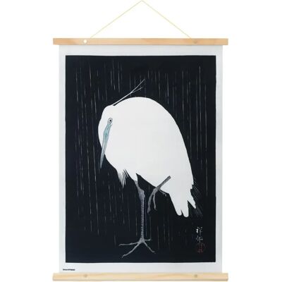 Baner drewniany Kokonote Egret In The Rain - Dekoracja ścienna Baner drewniany Kokonote Egret In The Rain - Dekoracja ścienna
