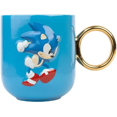 Blå 3D Sonic The Hedgehog Mugg - Gaming Mugg - Keramik - Officiell Licens Blå 3D Sonic The Hedgehog Mugg - Gaming Mugg - Keramik - Officiell Licens