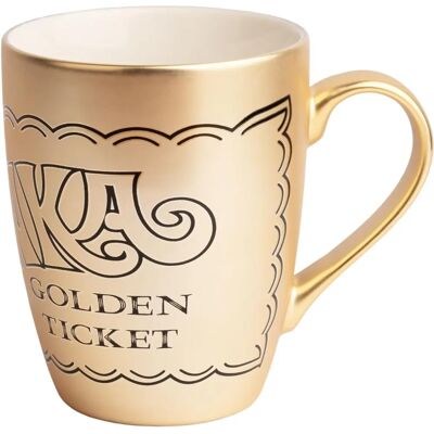 Willy Wonka Golden Ticket Mug - Ceramic 350ml - Gold Willy Wonka Golden Ticket Mug - Ceramic 350ml - Gold
