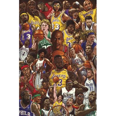 Nike M. Jordan L. James K. Bryant Curry - Poster Nike M. Jordan L. James K. Bryant Curry - Poster