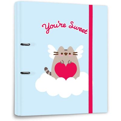 Pricenet Pusheen - Purrfect Love A4 kansio - sininen, 2 renkaat, elastinen nauha Pricenet Pusheen - Purrfect Love A4 kansio - sininen, 2 renkaat, elastinen nauha