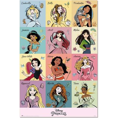 Affiche Disney Princess Brush Strokes - 91,5 x 61 cm Affiche Disney Princess Brush Strokes - 91,5 x 61 cm