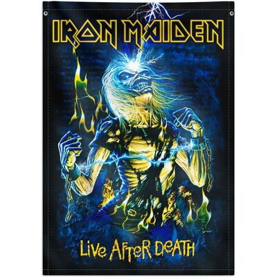Iron Maiden Live After Death Affiche drapeau textile - 70x100cm - Noir Iron Maiden Live After Death Affiche drapeau textile - 70x100cm - Noir