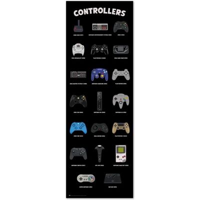 Close Up Póster de Controlador Gamer - Póster de puerta Close Up Póster de Controlador Gamer - Póster de puerta