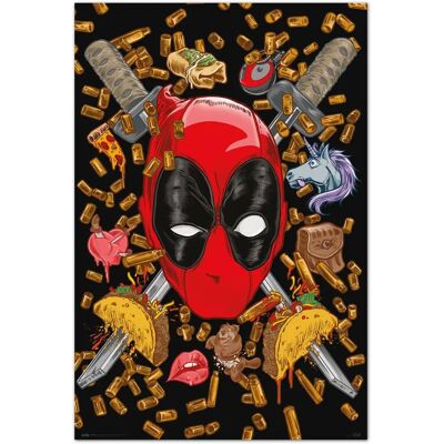 Marvel Deadpool Poster - Bullets and Chimichangas - 91,5x61cm Marvel Deadpool Poster - Bullets and Chimichangas - 91,5x61cm