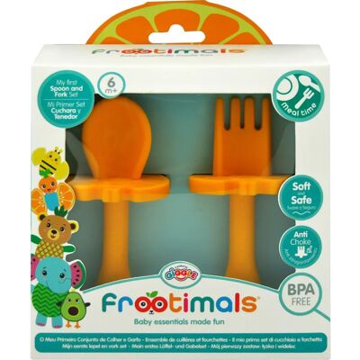 Frootimals OrangieFly Baby Besteck-Set - BPA Frei Frootimals OrangieFly Baby Besteck-Set - BPA Frei