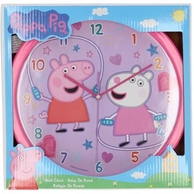 Růžové Nástěnné Hodiny Peppa Pig - 25cm pro Děti Růžové Nástěnné Hodiny Peppa Pig - 25cm pro Děti