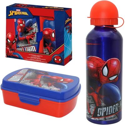 Set de Prânz pentru Copii Spiderman - Sticlă de Aluminiu & Cutie Set de Prânz pentru Copii Spiderman - Sticlă de Aluminiu & Cutie