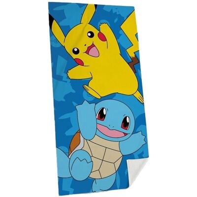 Toalla de algodón Pokémon Pikachu Squirtle - Toalla de playa Toalla de algodón Pokémon Pikachu Squirtle - Toalla de playa