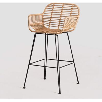 Sklum Eska Schwarzer synthetischer Rattan Barhocker - 75 bis 108cm - Industri Stil Sklum Eska Schwarzer synthetischer Rattan Barhocker - 75 bis 108cm - Industri Stil