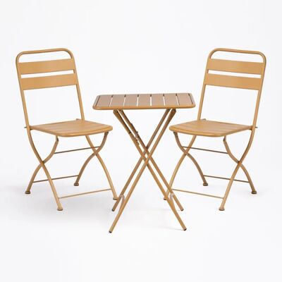 Set da Giardino Sklum - Tavolo 60x60cm e 2 Sedie - Mostarda Set da Giardino Sklum - Tavolo 60x60cm e 2 Sedie - Mostarda