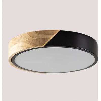 Lustre LED SKLUM Noir & Naturel - Ø30cm - Moderne - Publicité Lustre LED SKLUM Noir & Naturel - Ø30cm - Moderne - Publicité