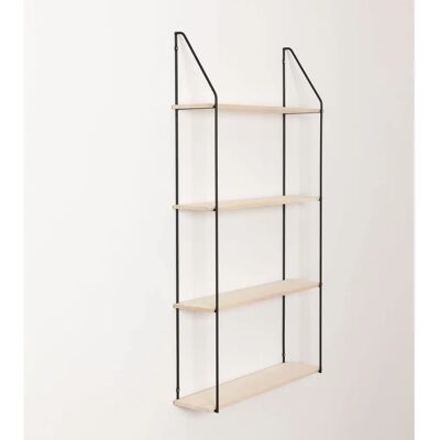 Libreria a muro Arison Sklum - 4 Ripiani - Legno Acciaio Libreria a muro Arison Sklum - 4 Ripiani - Legno Acciaio