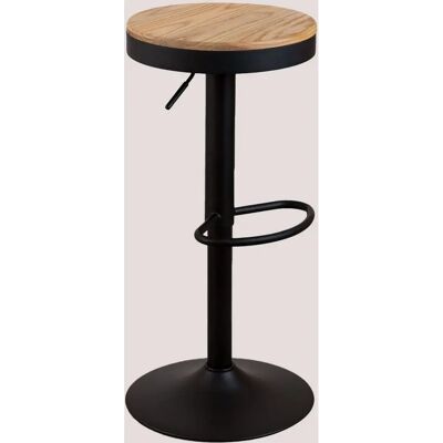 Sklum Verstellbarer Stahl- und Ulmenholz Hocker - Industrielles Design Sklum Verstellbarer Stahl- und Ulmenholz Hocker - Industrielles Design