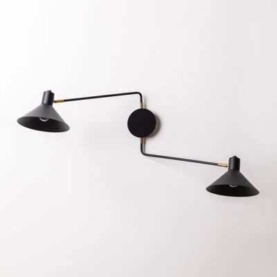 Applique Double Twin Noir - Lampe Murale - Publicité Applique Double Twin Noir - Lampe Murale - Publicité
