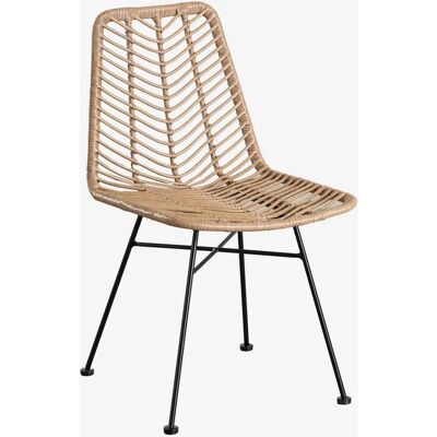 SKLUM Garten Rattan Stuhl Natur Schwarz - Gartensessel SKLUM Garten Rattan Stuhl Natur Schwarz - Gartensessel
