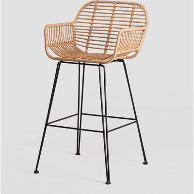 SKLUM Eska Gartensitzhocker - Synthetisches Rattan - Schwarz SKLUM Eska Gartensitzhocker - Synthetisches Rattan - Schwarz