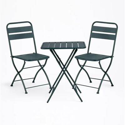 SKLUM Conjunto de Mesa Plegable y 2 Sillas - Ahorro de espacio, Acero, Interior/Exterior SKLUM Conjunto de Mesa Plegable y 2 Sillas - Ahorro de espacio, Acero, Interior/Exterior