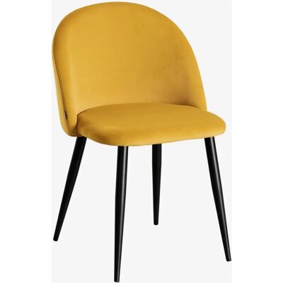 Sklum - Chaise de salle à manger en velours Noir Moutarde - Noir Moutarde - Publicité Sklum - Chaise de salle à manger en velours Noir Moutarde - Noir Moutarde - Publicité
