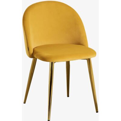 Sklum - Chaise de Salle à Manger en Velours Kana Doré Moutarde - Chaise de Salle à Manger - Publicité Sklum - Chaise de Salle à Manger en Velours Kana Doré Moutarde - Chaise de Salle à Manger - Publicité