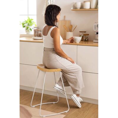 Sklum Hoher Hocker Industri Stahl Ulme Holz Weiß 65cm - Hocker Sklum Hoher Hocker Industri Stahl Ulme Holz Weiß 65cm - Hocker