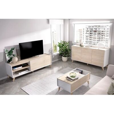 Dekit - Composición de salón con Mueble TV, Aparador y Mesa de Centro - Salón Moderno Dekit - Composición de salón con Mueble TV, Aparador y Mesa de Centro - Salón Moderno