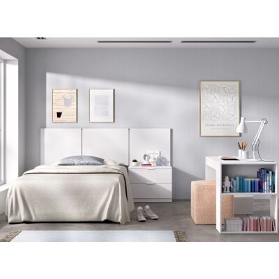 DEKIT - Bito Pack - Weiß - Kopfteil Nachttisch Schreibtisch - Bedroom set DEKIT - Bito Pack - Weiß - Kopfteil Nachttisch Schreibtisch - Bedroom set