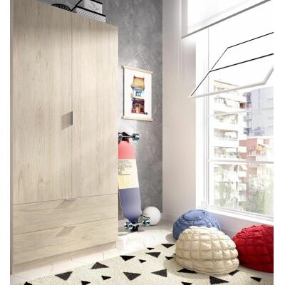 Armario Natural Dekit - 2 Puertas 2 Cajones - Mueble Moderno Armario Natural Dekit - 2 Puertas 2 Cajones - Mueble Moderno